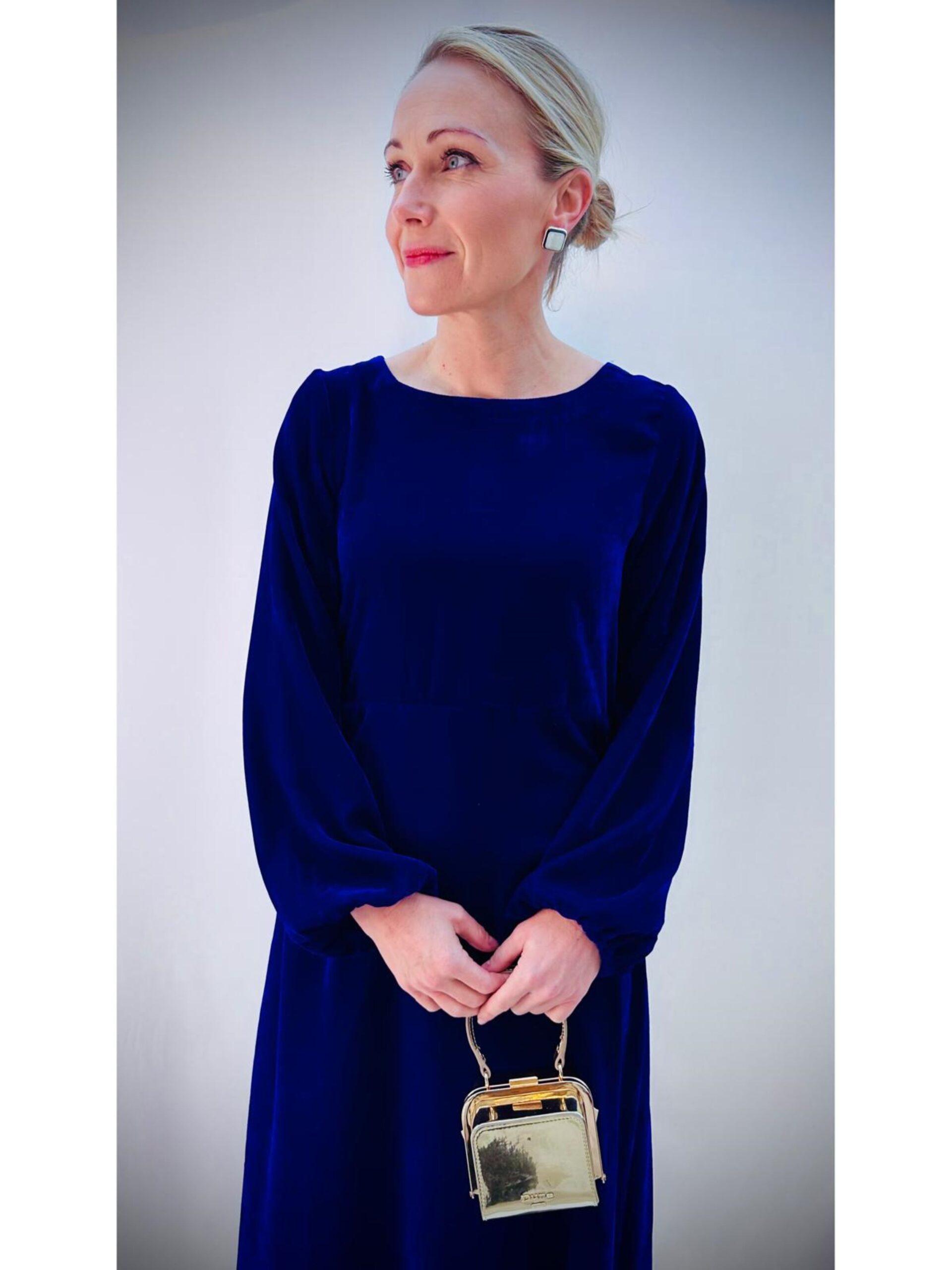 Royal Blue Velvet Dress